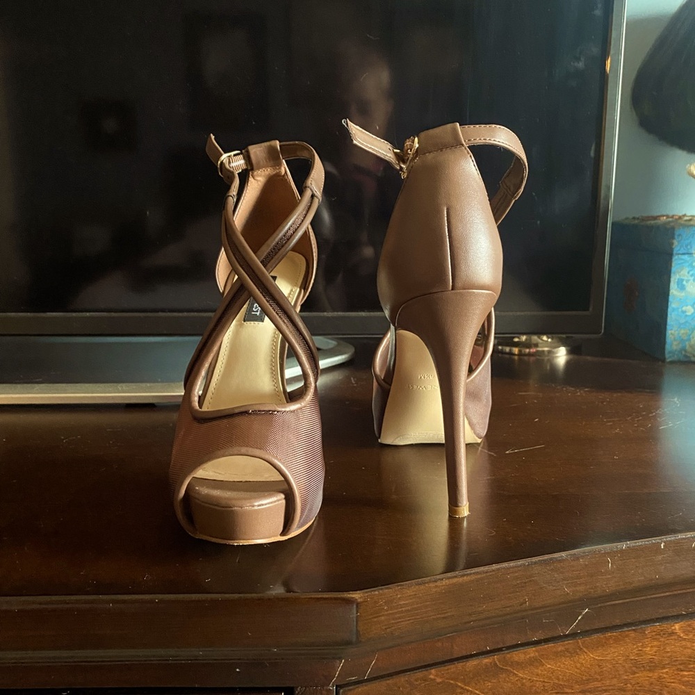 Beautiful platform, peep toe shoes